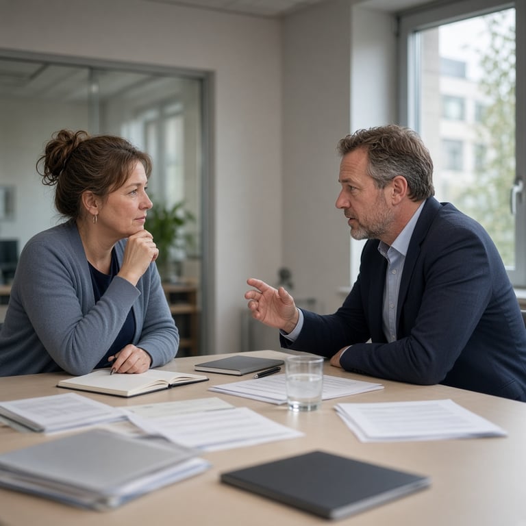 Professionals uit zorg en gemeente bespreken gezamenlijk een complexe casus aan een vergadertafel