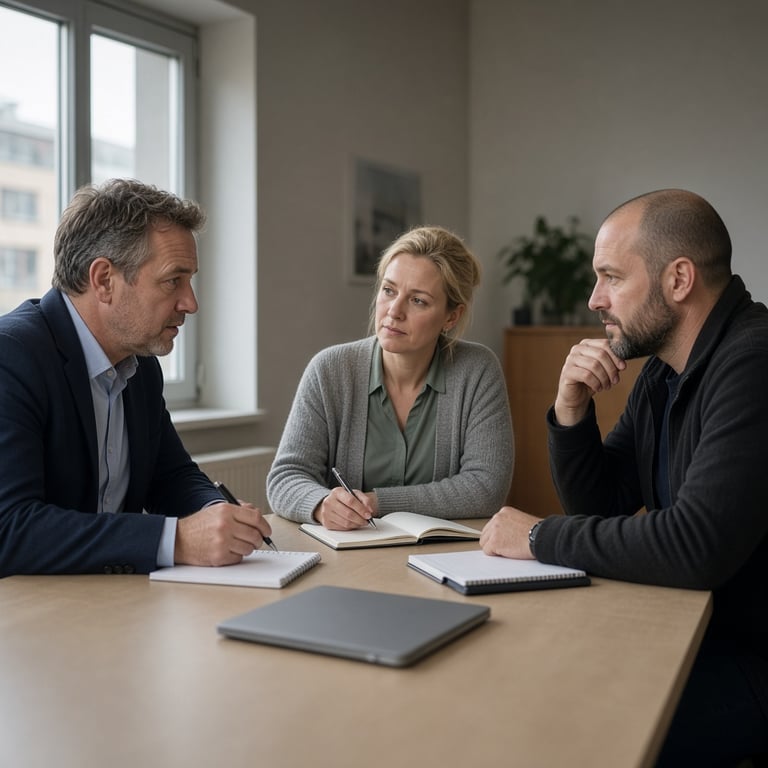 Professionals uit zorg, gemeente en veiligheid bespreken een gezamenlijke casus aan een vergadertafel